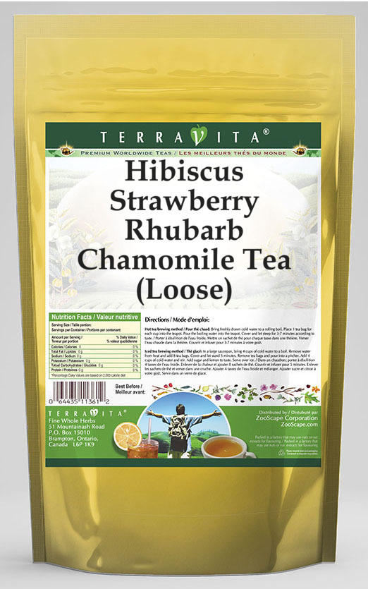 Hibiscus Strawberry Rhubarb Chamomile Tea (Loose)