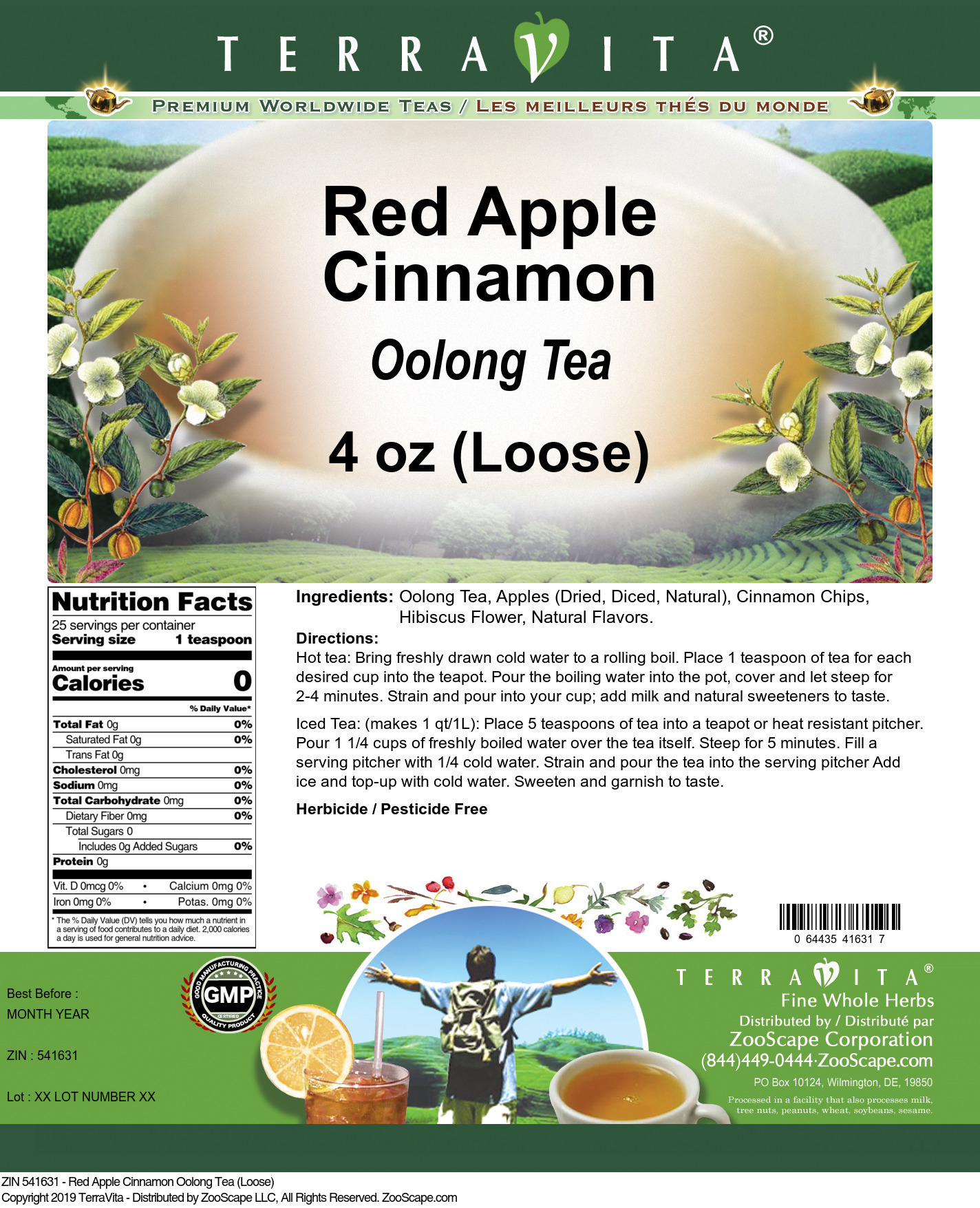 Red Apple Cinnamon Oolong Tea (Loose) - Label