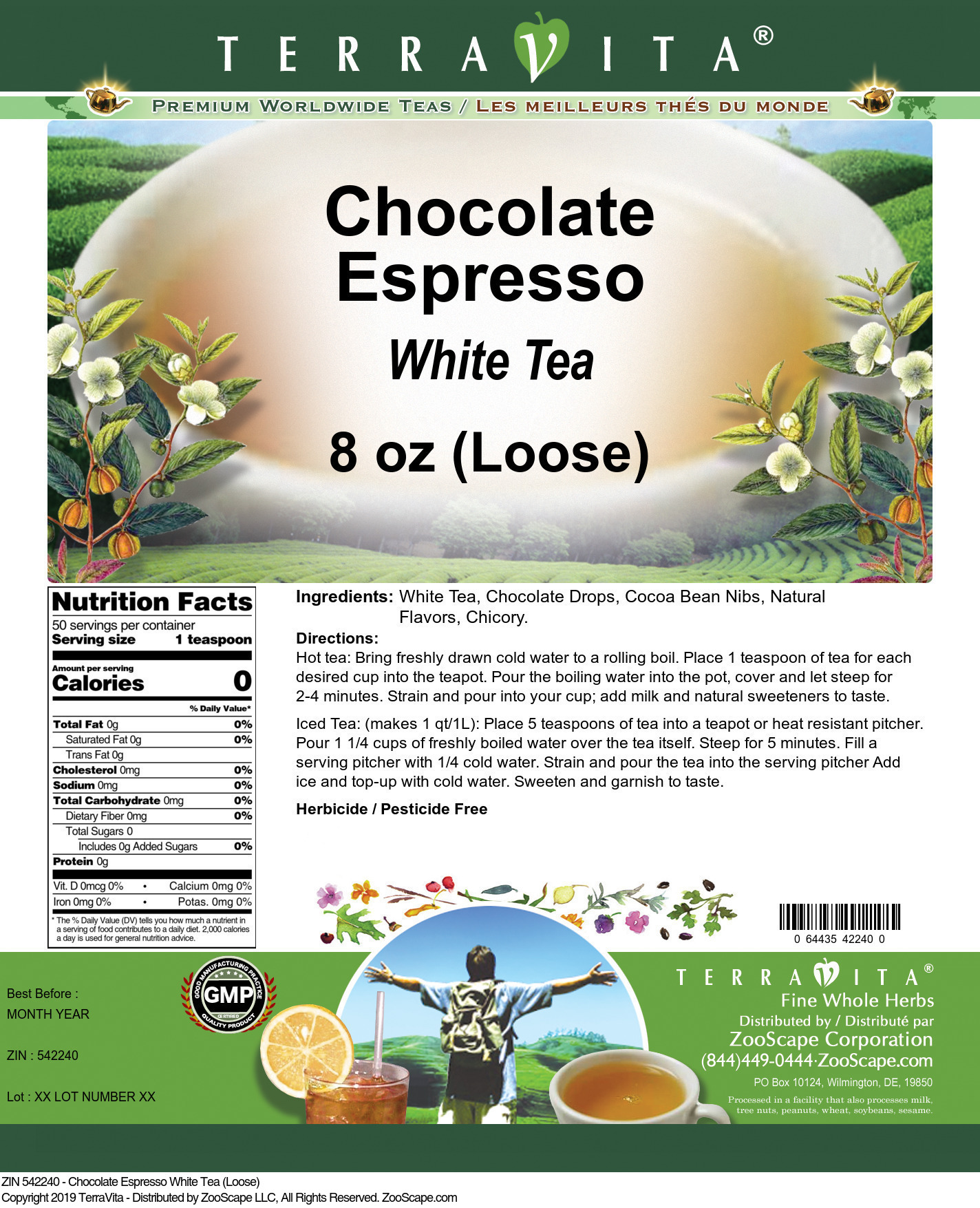 Chocolate Espresso White Tea (Loose) - Label