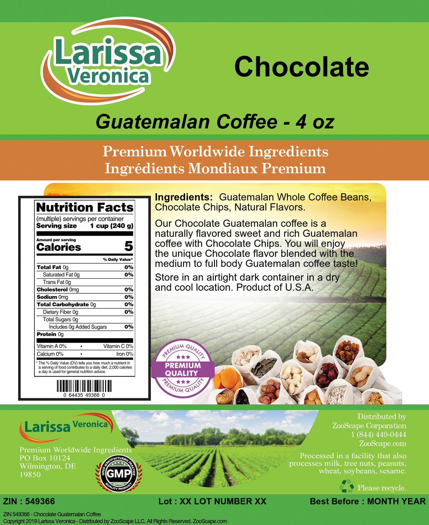 Chocolate Guatemalan Coffee - Label