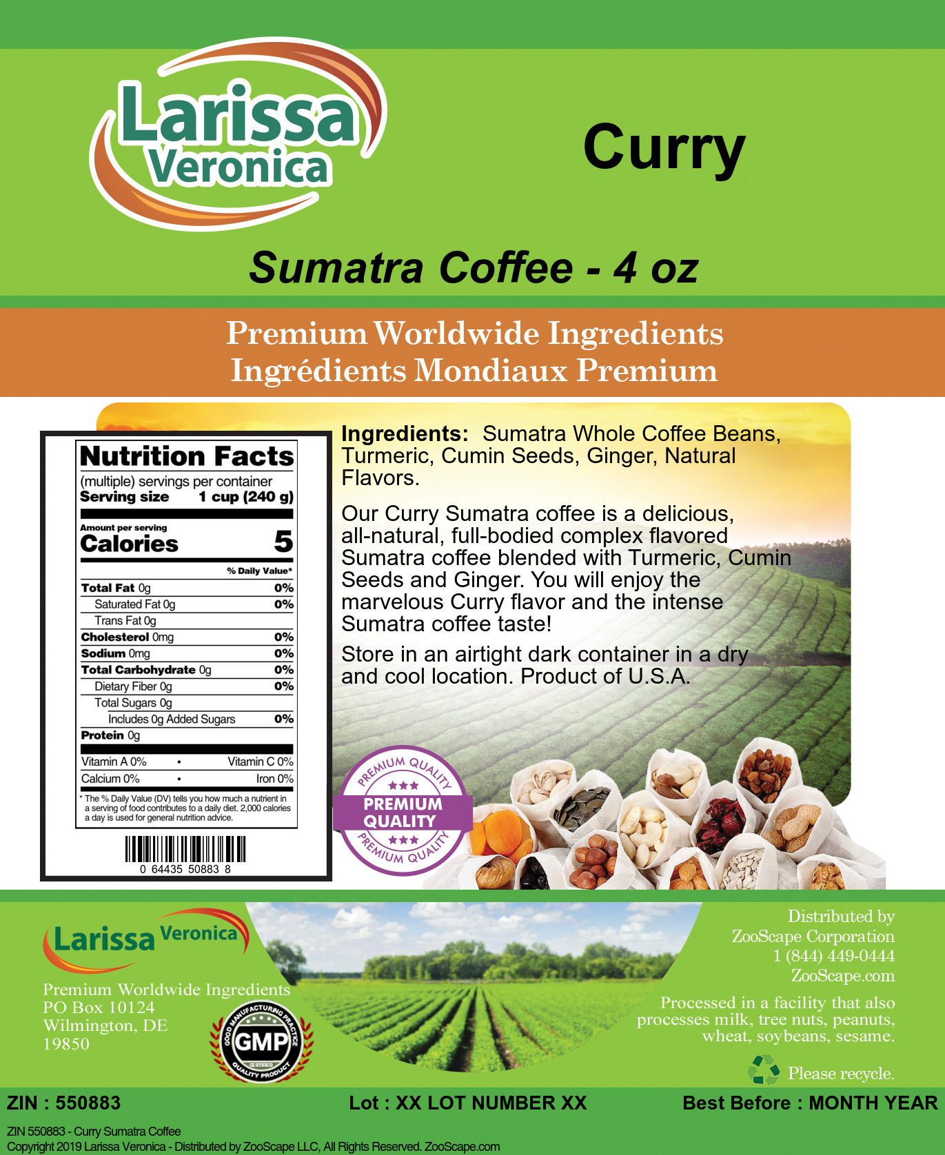 Curry Sumatra Coffee - Label