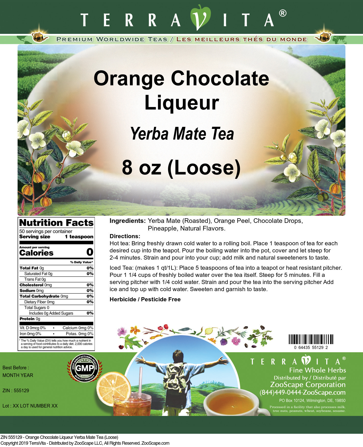 Orange Chocolate Liqueur Yerba Mate Tea (Loose) - Label