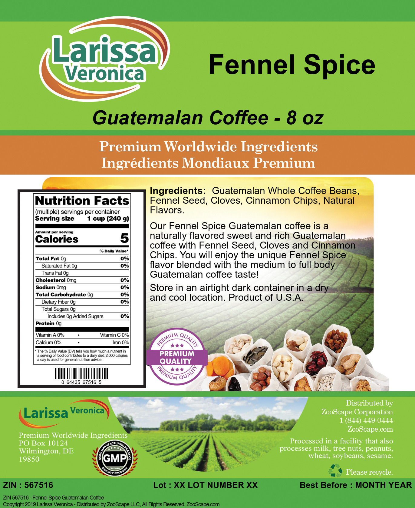 Fennel Spice Guatemalan Coffee - Label