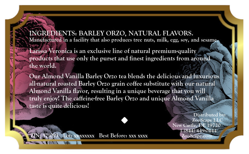 Almond Vanilla Barley Orzo Tea <BR>(Single Serve K-Cup Pods)