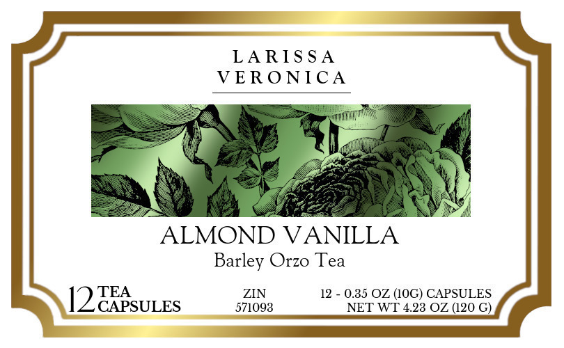 Almond Vanilla Barley Orzo Tea <BR>(Single Serve K-Cup Pods) - Label
