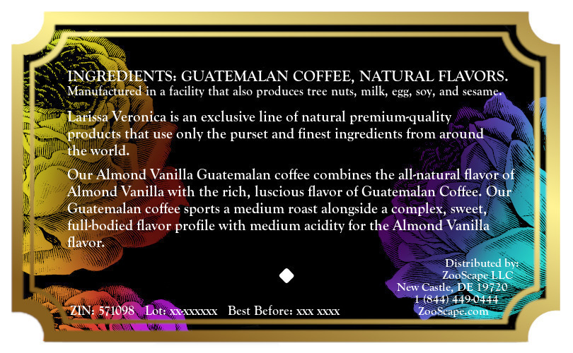 Almond Vanilla Guatemalan Coffee <BR>(Single Serve K-Cup Pods)