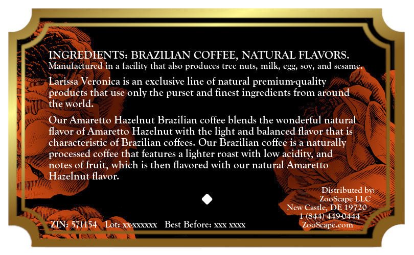 Amaretto Hazelnut Brazilian Coffee <BR>(Single Serve K-Cup Pods)