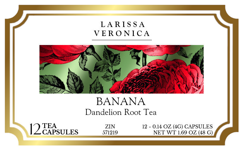 Banana Dandelion Root Tea <BR>(Single Serve K-Cup Pods) - Label
