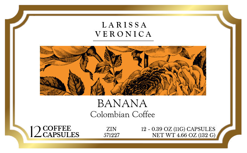 Banana Colombian Coffee <BR>(Single Serve K-Cup Pods) - Label