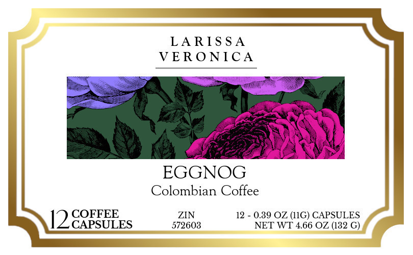 Eggnog Colombian Coffee <BR>(Single Serve K-Cup Pods) - Label