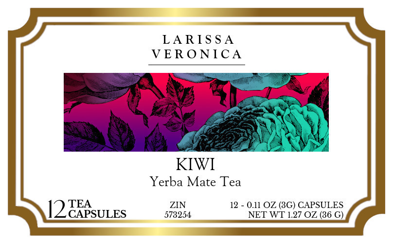 Kiwi Yerba Mate Tea <BR>(Single Serve K-Cup Pods) - Label