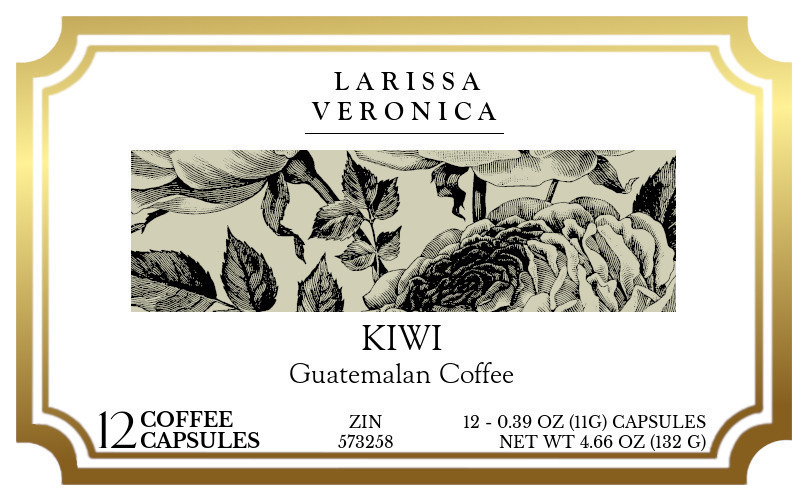 Kiwi Guatemalan Coffee <BR>(Single Serve K-Cup Pods) - Label