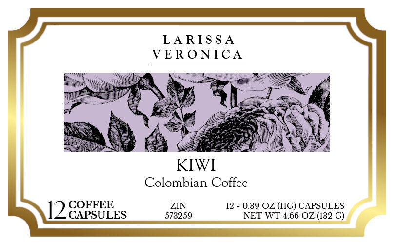 Kiwi Colombian Coffee <BR>(Single Serve K-Cup Pods) - Label