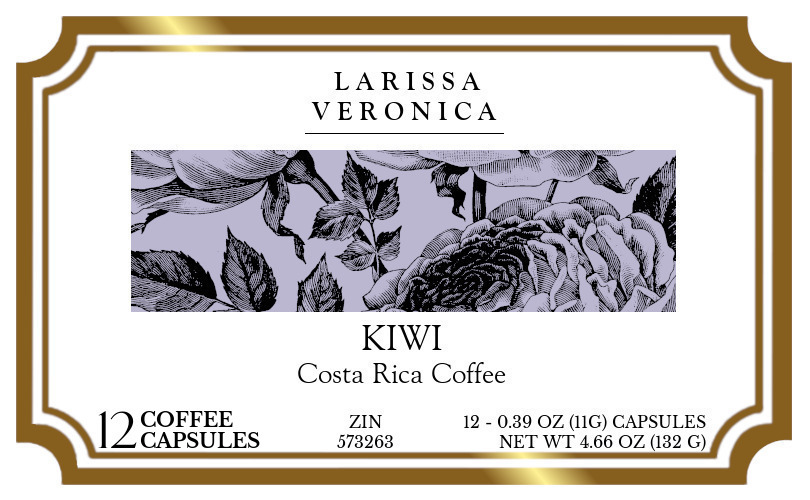 Kiwi Costa Rica Coffee <BR>(Single Serve K-Cup Pods) - Label