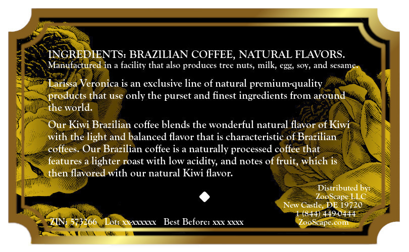Kiwi Brazilian Coffee <BR>(Single Serve K-Cup Pods)