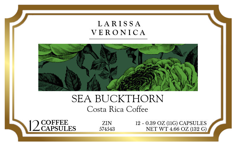 Sea Buckthorn Costa Rica Coffee <BR>(Single Serve K-Cup Pods) - Label