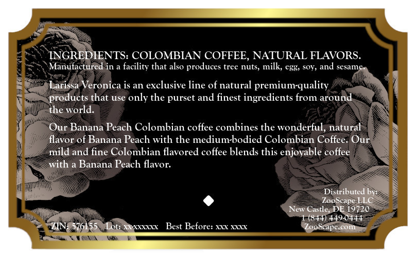 Banana Peach Colombian Coffee <BR>(Single Serve K-Cup Pods)