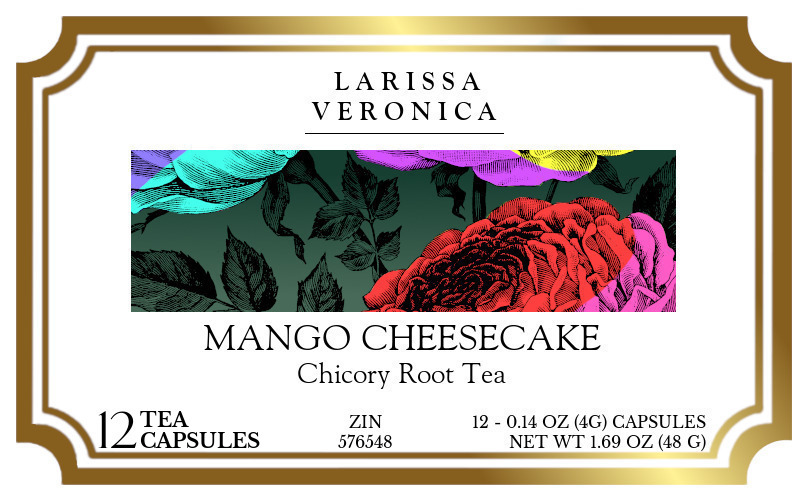 Mango Cheesecake Chicory Root Tea <BR>(Single Serve K-Cup Pods) - Label