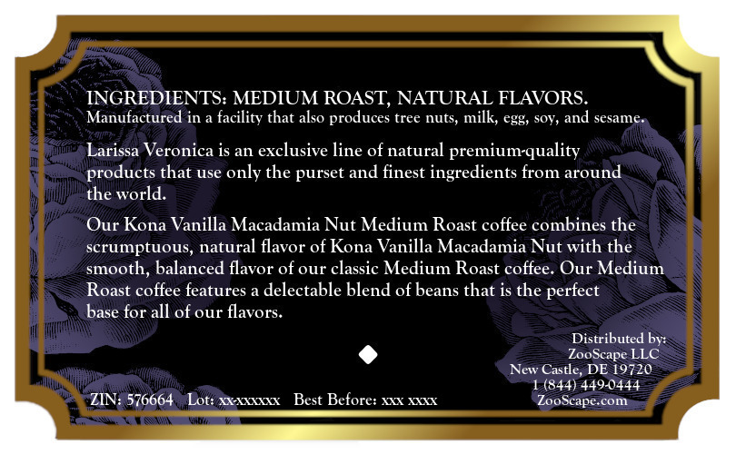 Kona Vanilla Macadamia Nut Medium Roast Coffee <BR>(Single Serve K-Cup Pods)