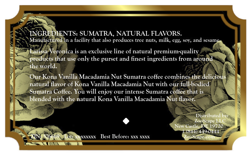 Kona Vanilla Macadamia Nut Sumatra Coffee <BR>(Single Serve K-Cup Pods)