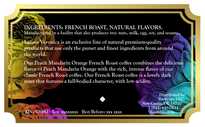 Peach Mandarin Orange French Roast Coffee <BR>(Single Serve K-Cup Pods)