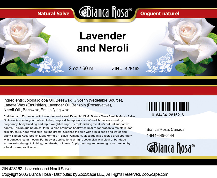 Lavender and Neroli Salve - Label