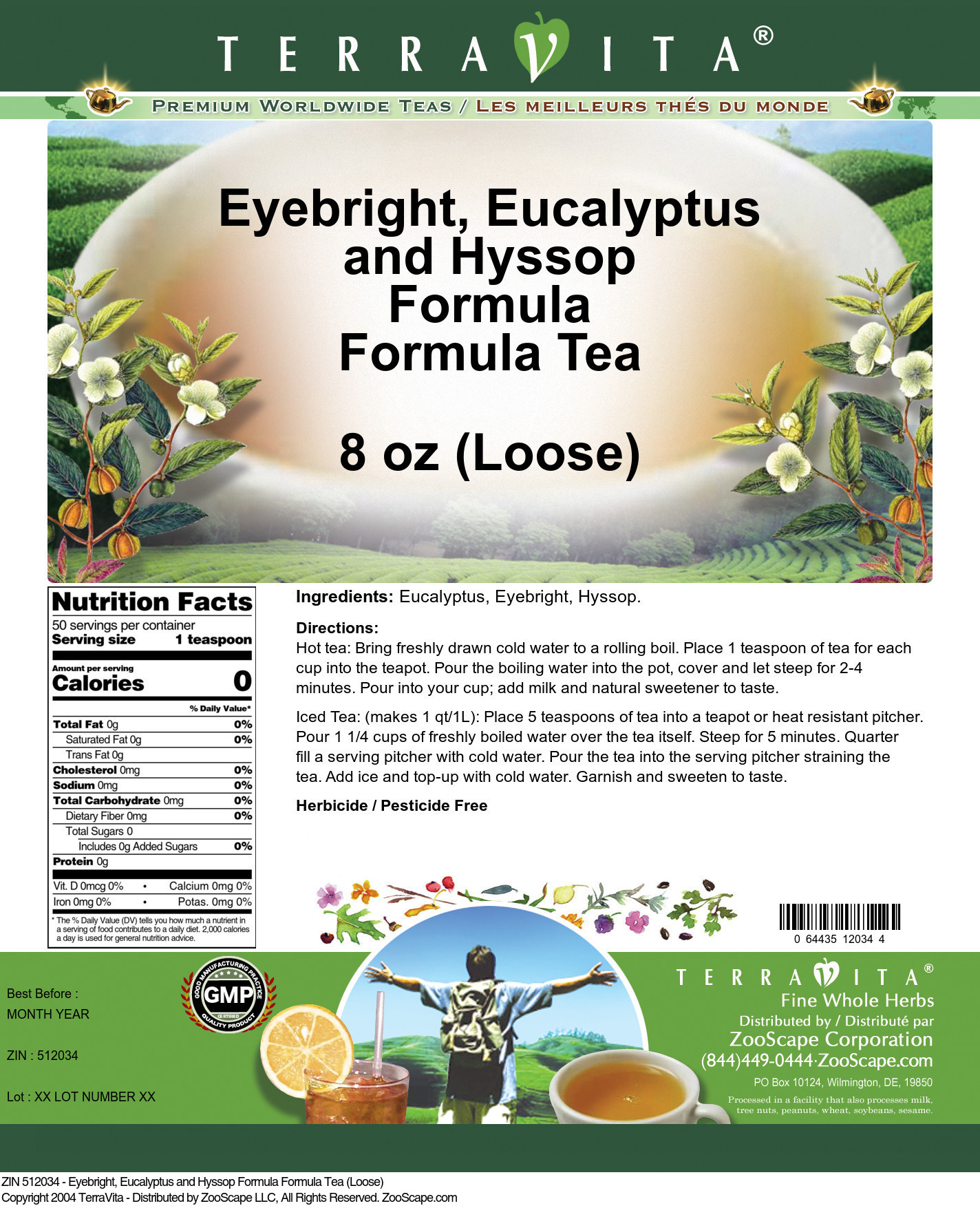 Eyebright, Eucalyptus and Hyssop Formula Formula Tea (Loose) - Label