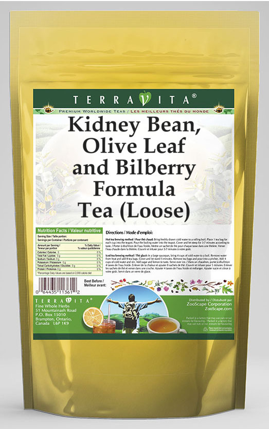 Kidney Bean, Olive Leaf and Bilberry Formula Tea (Loose)