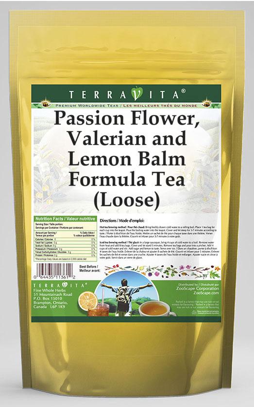 Passion Flower, Valerian and Lemon Balm Formula Tea (Loose)