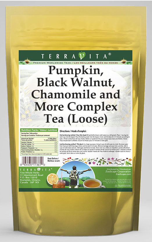 Pumpkin, Black Walnut, Chamomile and More Complex Tea (Loose)
