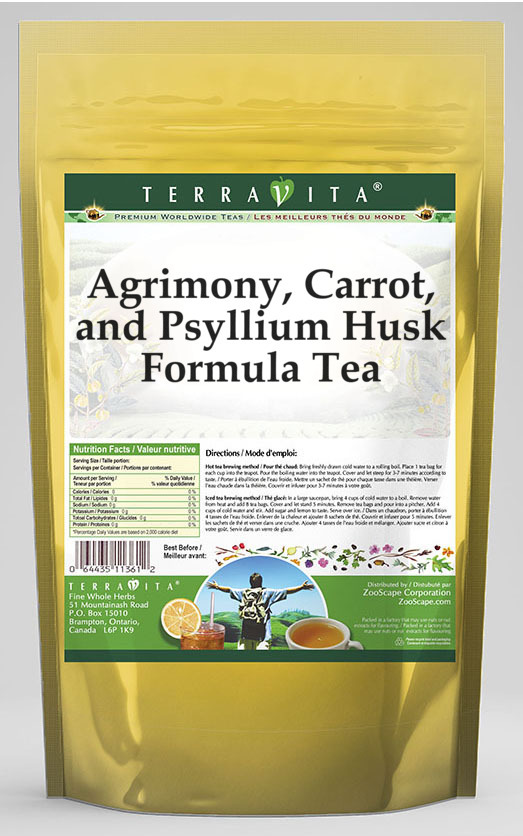 Agrimony, Carrot, and Psyllium Husk Formula Tea
