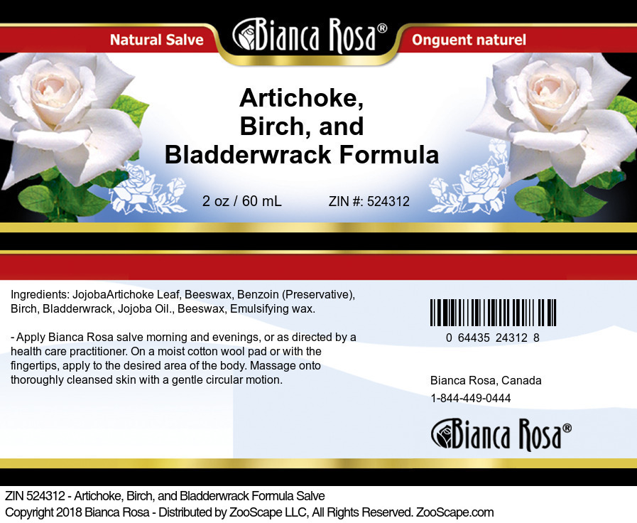 Artichoke, Birch, and Bladderwrack Formula Salve - Label